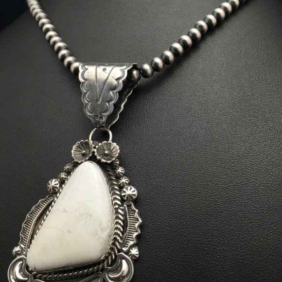 Navajo Sterling Silver Necklace Pendant Length 20 - Picture 6 of 12